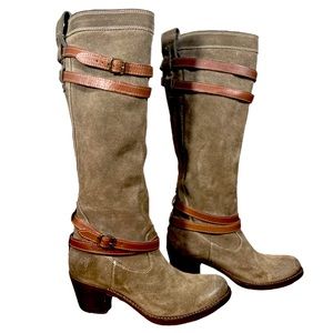 Frye Boots 👢 | Genuine Leather Sz 8 Suede Cowboy Boots | Green Ranch Boot